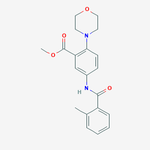 molecular formula C20H22N2O4 B5616996 methyl 5-[(2-methylbenzoyl)amino]-2-(4-morpholinyl)benzoate 