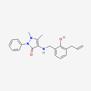 molecular formula C21H23N3O2 B5617002 4-[(3-allyl-2-hydroxybenzyl)amino]-1,5-dimethyl-2-phenyl-1,2-dihydro-3H-pyrazol-3-one 