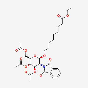 molecular formula C31H41NO12 B561702 (8-Ethoxycarbonyloctyl)-3,4,6-tri-O-acetyl-2-deoxy-2-phthalimido-b-D-glucopyranoside CAS No. 106445-23-2