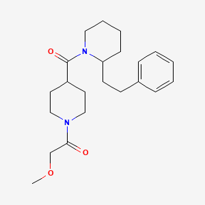 molecular formula C22H32N2O3 B5617024 1-{[1-(methoxyacetyl)-4-piperidinyl]carbonyl}-2-(2-phenylethyl)piperidine 