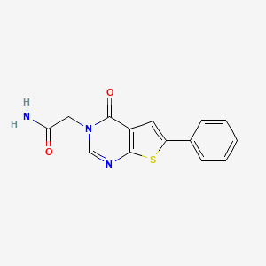 molecular formula C14H11N3O2S B5617031 2-(4-oxo-6-phenylthieno[2,3-d]pyrimidin-3(4H)-yl)acetamide 