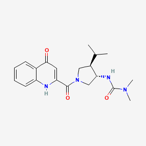 molecular formula C20H26N4O3 B5617037 N'-{(3S*,4R*)-4-isopropyl-1-[(4-oxo-1,4-dihydro-2-quinolinyl)carbonyl]-3-pyrrolidinyl}-N,N-dimethylurea 