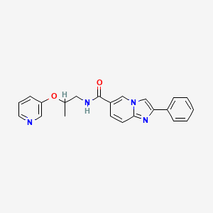 molecular formula C22H20N4O2 B5617039 2-phenyl-N-[2-(pyridin-3-yloxy)propyl]imidazo[1,2-a]pyridine-6-carboxamide 