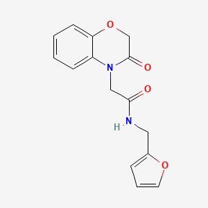 molecular formula C15H14N2O4 B5617061 N-(2-furylmethyl)-2-(3-oxo-2,3-dihydro-4H-1,4-benzoxazin-4-yl)acetamide 