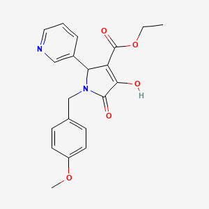 molecular formula C20H20N2O5 B561707 1-(4-Methoxybenzyl)-3-hydroxy-4-ethoxycarbonyl-5-(3-pyridyl)-3-pyrrolin-2-one CAS No. 359436-85-4