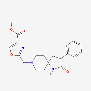 molecular formula C20H23N3O4 B5617070 methyl 2-[(2-oxo-3-phenyl-1,8-diazaspiro[4.5]dec-8-yl)methyl]-1,3-oxazole-4-carboxylate 