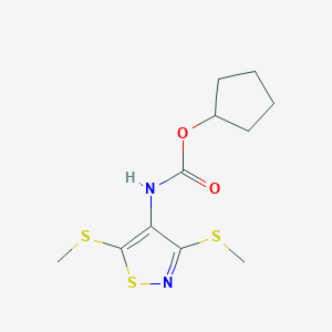 molecular formula C11H16N2O2S3 B5617078 cyclopentyl [3,5-bis(methylthio)-4-isothiazolyl]carbamate 
