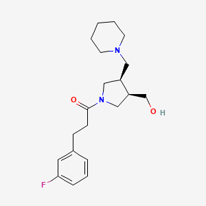 molecular formula C20H29FN2O2 B5617097 [(3R*,4R*)-1-[3-(3-fluorophenyl)propanoyl]-4-(1-piperidinylmethyl)-3-pyrrolidinyl]methanol 