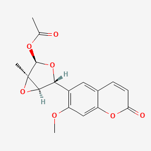 molecular formula C17H16O7 B561710 乙酰二氢微梅林 A CAS No. 94285-22-0