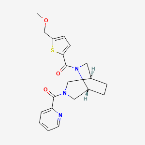 molecular formula C20H23N3O3S B5617108 (1S*,5R*)-6-{[5-(methoxymethyl)-2-thienyl]carbonyl}-3-(pyridin-2-ylcarbonyl)-3,6-diazabicyclo[3.2.2]nonane 