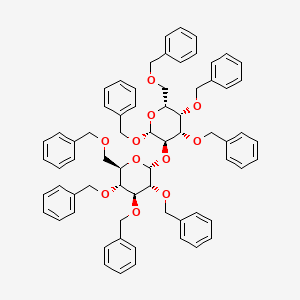 molecular formula C68H70O11 B561711 Benzyl 3,4,6-tri-O-benzyl-2-O-(2,3,4,6-tetra-O-benzyl-alpha-D-glucopyranosyl)-beta-D-galactopyranoside CAS No. 64694-20-8
