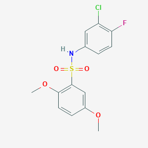 molecular formula C14H13ClFNO4S B5617142 N-(3-chloro-4-fluorophenyl)-2,5-dimethoxybenzenesulfonamide 