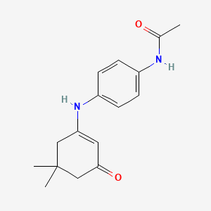 molecular formula C16H20N2O2 B5617148 N-{4-[(5,5-dimethyl-3-oxo-1-cyclohexen-1-yl)amino]phenyl}acetamide 