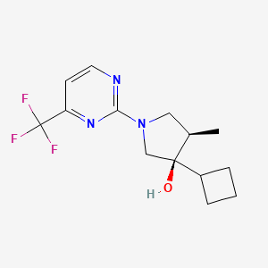 molecular formula C14H18F3N3O B5617170 (3R*,4R*)-3-cyclobutyl-4-methyl-1-[4-(trifluoromethyl)-2-pyrimidinyl]-3-pyrrolidinol 