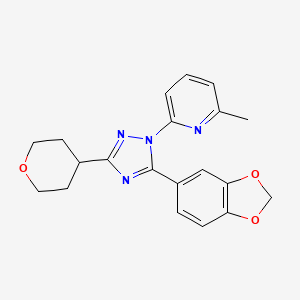 molecular formula C20H20N4O3 B5617175 2-[5-(1,3-benzodioxol-5-yl)-3-(tetrahydro-2H-pyran-4-yl)-1H-1,2,4-triazol-1-yl]-6-methylpyridine 