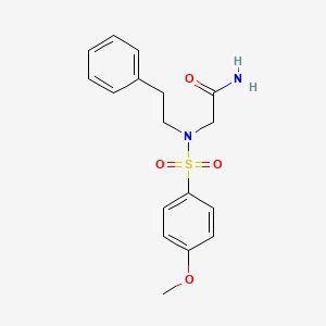 molecular formula C17H20N2O4S B5617183 N~2~-[(4-methoxyphenyl)sulfonyl]-N~2~-(2-phenylethyl)glycinamide 