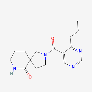 molecular formula C16H22N4O2 B5617200 2-[(4-propyl-5-pyrimidinyl)carbonyl]-2,7-diazaspiro[4.5]decan-6-one 