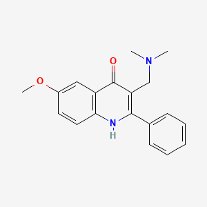 molecular formula C19H20N2O2 B5617210 3-[(dimethylamino)methyl]-6-methoxy-2-phenyl-4-quinolinol 
