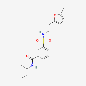 molecular formula C18H24N2O4S B5617219 N-(sec-butyl)-3-({[2-(5-methyl-2-furyl)ethyl]amino}sulfonyl)benzamide 