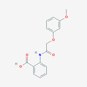 molecular formula C16H15NO5 B5617259 2-{[(3-methoxyphenoxy)acetyl]amino}benzoic acid 