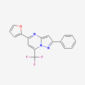 molecular formula C17H10F3N3O B5617279 5-(2-furyl)-2-phenyl-7-(trifluoromethyl)pyrazolo[1,5-a]pyrimidine 