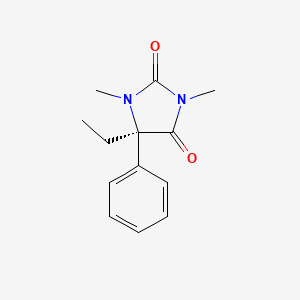 molecular formula C13H16N2O2 B561729 (5R)-5-Ethyl-1,3-dimethyl-5-phenylimidazolidine-2,4-dione CAS No. 201606-44-2