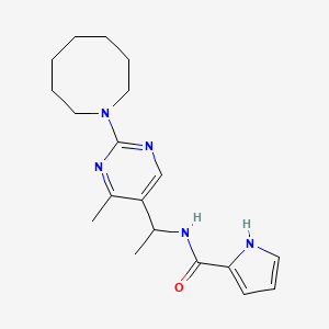 molecular formula C19H27N5O B5617290 N-[1-(2-azocan-1-yl-4-methylpyrimidin-5-yl)ethyl]-1H-pyrrole-2-carboxamide 