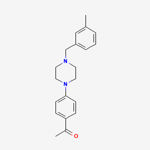 molecular formula C20H24N2O B5617331 1-{4-[4-(3-methylbenzyl)-1-piperazinyl]phenyl}ethanone 