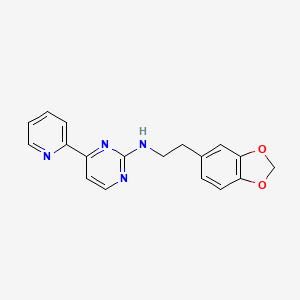 molecular formula C18H16N4O2 B5617339 N-[2-(1,3-benzodioxol-5-yl)ethyl]-4-(2-pyridinyl)-2-pyrimidinamine 