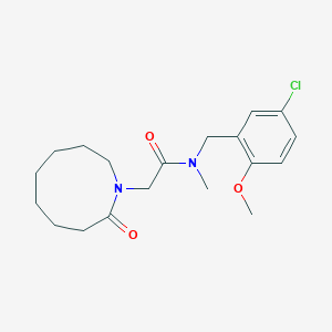 molecular formula C19H27ClN2O3 B5617354 N-(5-chloro-2-methoxybenzyl)-N-methyl-2-(2-oxoazonan-1-yl)acetamide 