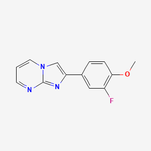 molecular formula C13H10FN3O B5617358 2-(3-fluoro-4-methoxyphenyl)imidazo[1,2-a]pyrimidine 