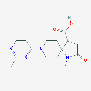 molecular formula C15H20N4O3 B5617376 1-methyl-8-(2-methylpyrimidin-4-yl)-2-oxo-1,8-diazaspiro[4.5]decane-4-carboxylic acid 