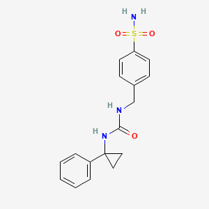 molecular formula C17H19N3O3S B5617381 4-[({[(1-phenylcyclopropyl)amino]carbonyl}amino)methyl]benzenesulfonamide 