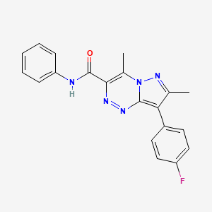 molecular formula C20H16FN5O B5617407 8-(4-fluorophenyl)-4,7-dimethyl-N-phenylpyrazolo[5,1-c][1,2,4]triazine-3-carboxamide 