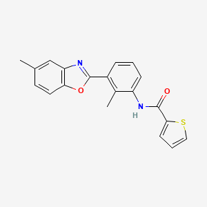 molecular formula C20H16N2O2S B5617413 N-[2-methyl-3-(5-methyl-1,3-benzoxazol-2-yl)phenyl]-2-thiophenecarboxamide 