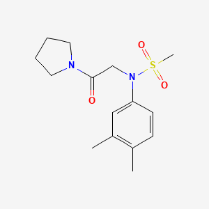 molecular formula C15H22N2O3S B5617482 N-(3,4-dimethylphenyl)-N-[2-oxo-2-(1-pyrrolidinyl)ethyl]methanesulfonamide 