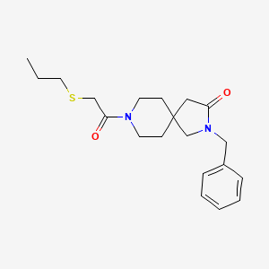 molecular formula C20H28N2O2S B5617485 2-benzyl-8-[(propylthio)acetyl]-2,8-diazaspiro[4.5]decan-3-one 