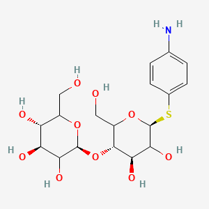molecular formula C18H27NO10S B561749 4-Aminophenyl 1-Thio-|A-D-cellobioside CAS No. 68636-51-1