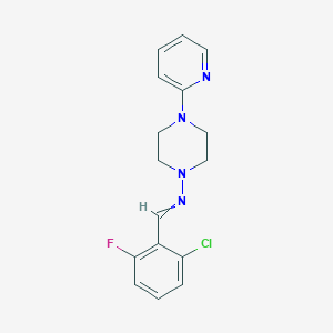 molecular formula C16H16ClFN4 B5617493 N-(2-chloro-6-fluorobenzylidene)-4-(2-pyridinyl)-1-piperazinamine 