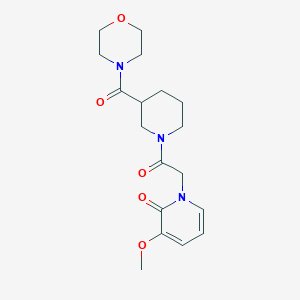 molecular formula C18H25N3O5 B5617502 3-methoxy-1-{2-[3-(morpholin-4-ylcarbonyl)piperidin-1-yl]-2-oxoethyl}pyridin-2(1H)-one 