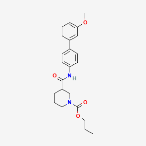 molecular formula C23H28N2O4 B5617506 propyl 3-{[(3'-methoxybiphenyl-4-yl)amino]carbonyl}piperidine-1-carboxylate 