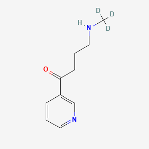 molecular formula C10H14N2O B561753 4-(Methyl-d3-amino)-1-(3-pyridyl)-1-butanone Dihydrochloride CAS No. 1189727-40-9