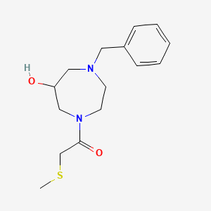 molecular formula C15H22N2O2S B5617535 1-benzyl-4-[(methylthio)acetyl]-1,4-diazepan-6-ol 