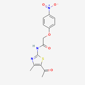 molecular formula C14H13N3O5S B5617560 N-(5-acetyl-4-methyl-1,3-thiazol-2-yl)-2-(4-nitrophenoxy)acetamide 