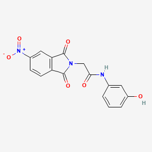 molecular formula C16H11N3O6 B5617567 N-(3-hydroxyphenyl)-2-(5-nitro-1,3-dioxo-1,3-dihydro-2H-isoindol-2-yl)acetamide 