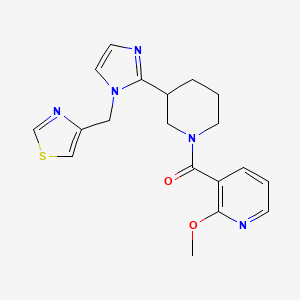 molecular formula C19H21N5O2S B5617572 2-methoxy-3-({3-[1-(1,3-thiazol-4-ylmethyl)-1H-imidazol-2-yl]piperidin-1-yl}carbonyl)pyridine 