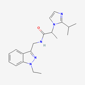 molecular formula C19H25N5O B5617580 N-[(1-ethyl-1H-indazol-3-yl)methyl]-2-(2-isopropyl-1H-imidazol-1-yl)propanamide 