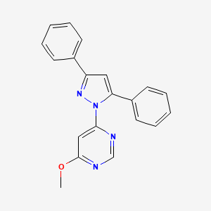 molecular formula C20H16N4O B5617601 4-(3,5-diphenyl-1H-pyrazol-1-yl)-6-methoxypyrimidine 