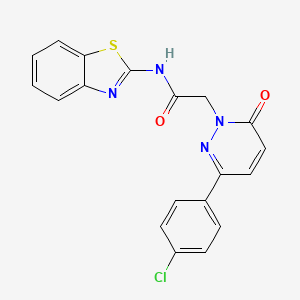 molecular formula C19H13ClN4O2S B5617605 N-1,3-benzothiazol-2-yl-2-[3-(4-chlorophenyl)-6-oxo-1(6H)-pyridazinyl]acetamide 
