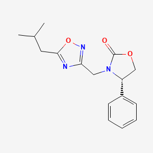 (4S)-3-[(5-isobutyl-1,2,4-oxadiazol-3-yl)methyl]-4-phenyl-1,3-oxazolidin-2-one